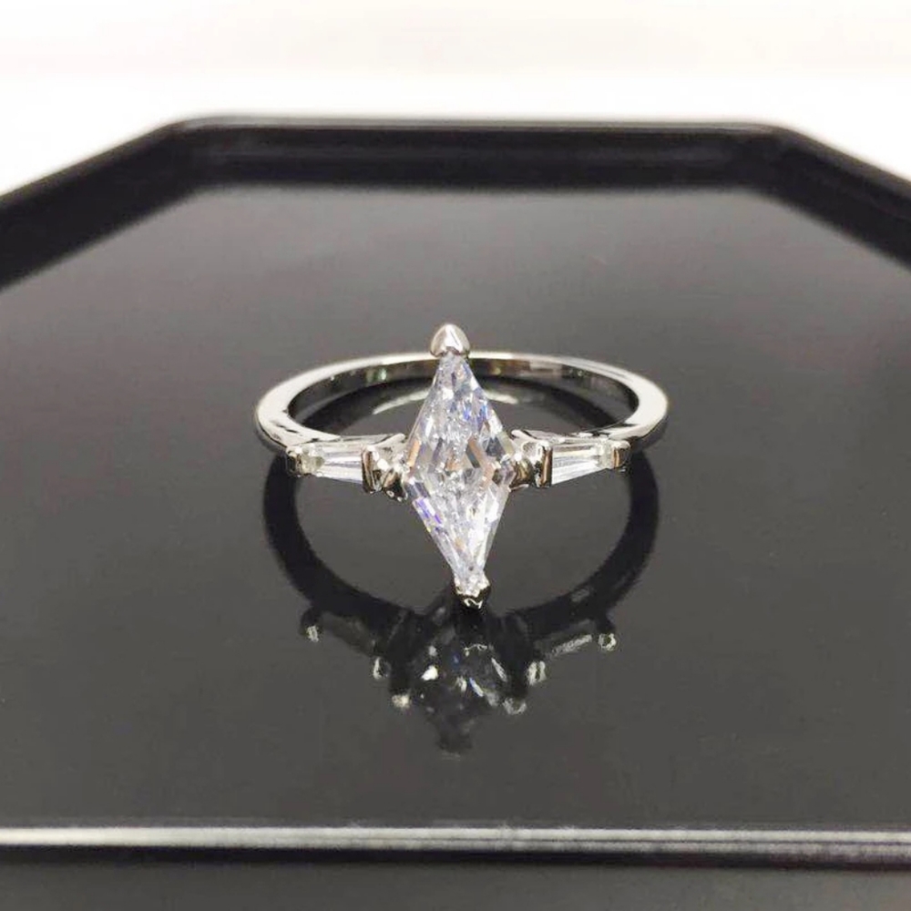 NEW Platinum Plated  Brilliant Marquise Diamond Ring - Picture 7 of 13